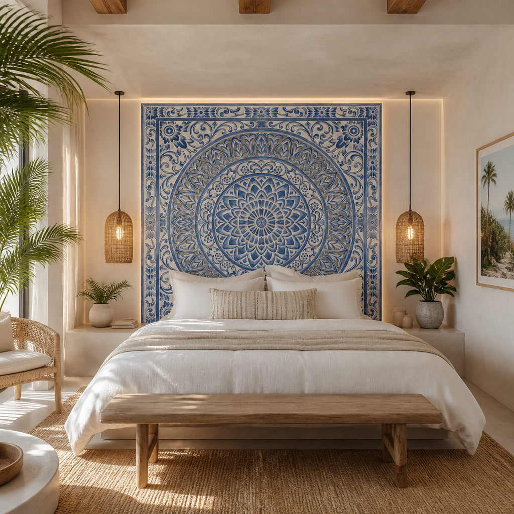 Carved Full Bed Headboard "Hati"