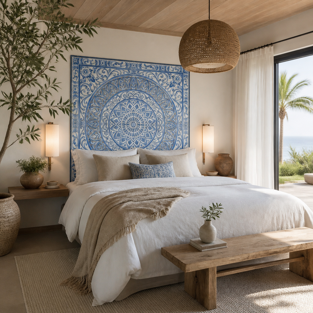 Carved Full Bed Headboard "Hati"