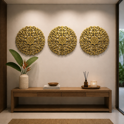 Carved Decorative Panel "Emas" - 23 Inches