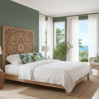 Carved Full Bed Headboard "Cahaya"