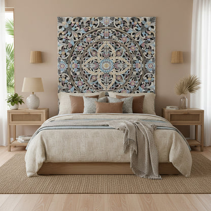 Carved Full Bed Headboard "Ceningan" in Multicolor
