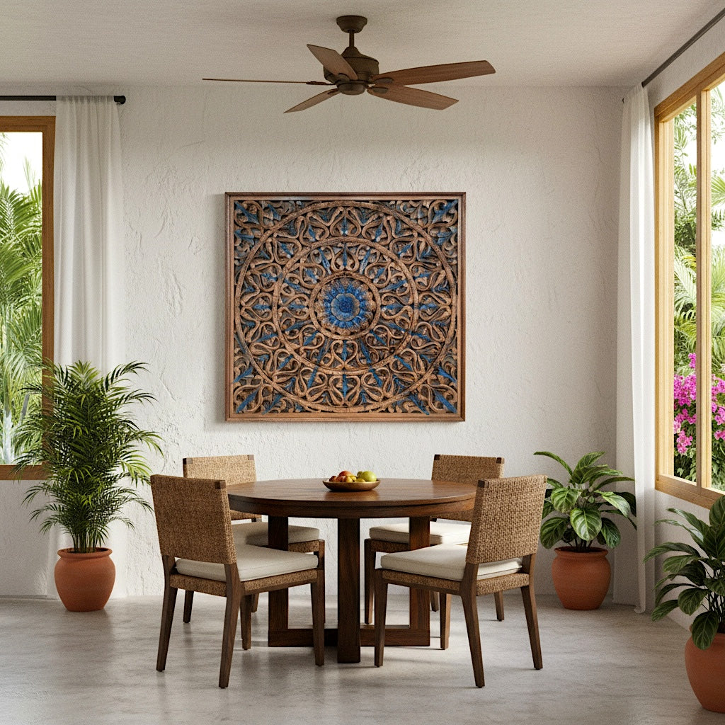 Carved Decorative Panel "Tropis" - 40 x 40 inches