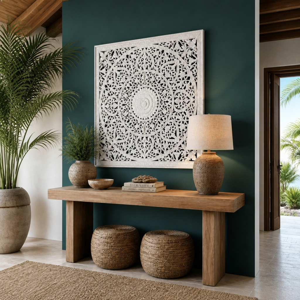 Carved Decorative Panel "Umadewi"- 40 Inches