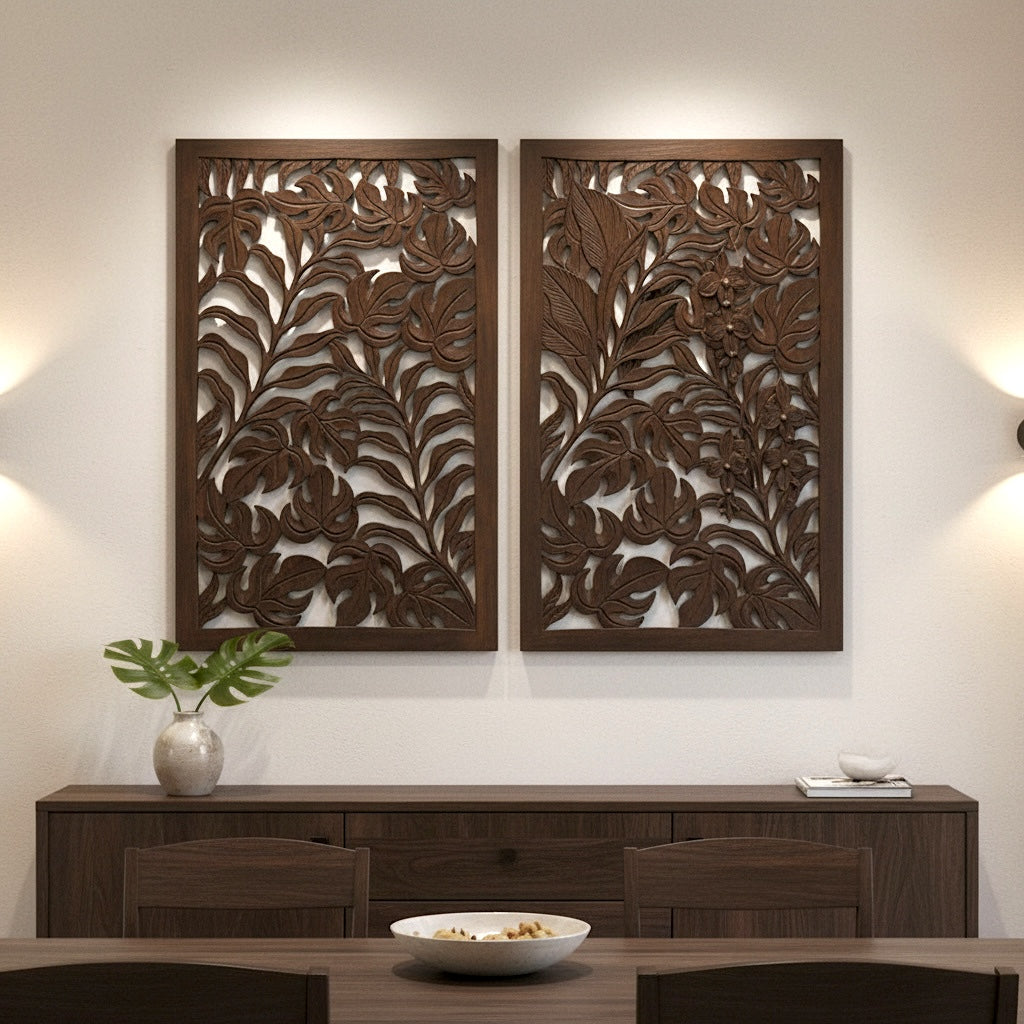 Carved Decorative Panel "Tropika" - 25 Inches