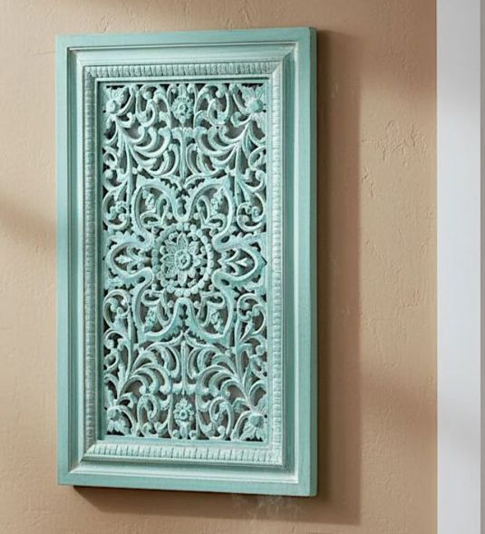 Carved Decorative Panel "Kamboja" - 23 Inches