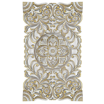 Carved Decorative Panel "Azalea" - Gold Wash - 39 x 24 Inches