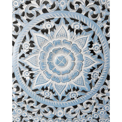 Bed Headboard King Size Peony - Blue Wash