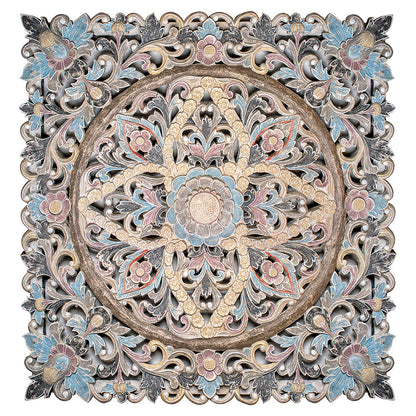 carved deco panel ceningan multicolor bali design hand carved hand made home decorative house furniture wood material
