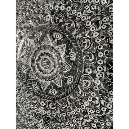 Decorative panel Panel Peony in black and white wash - 110