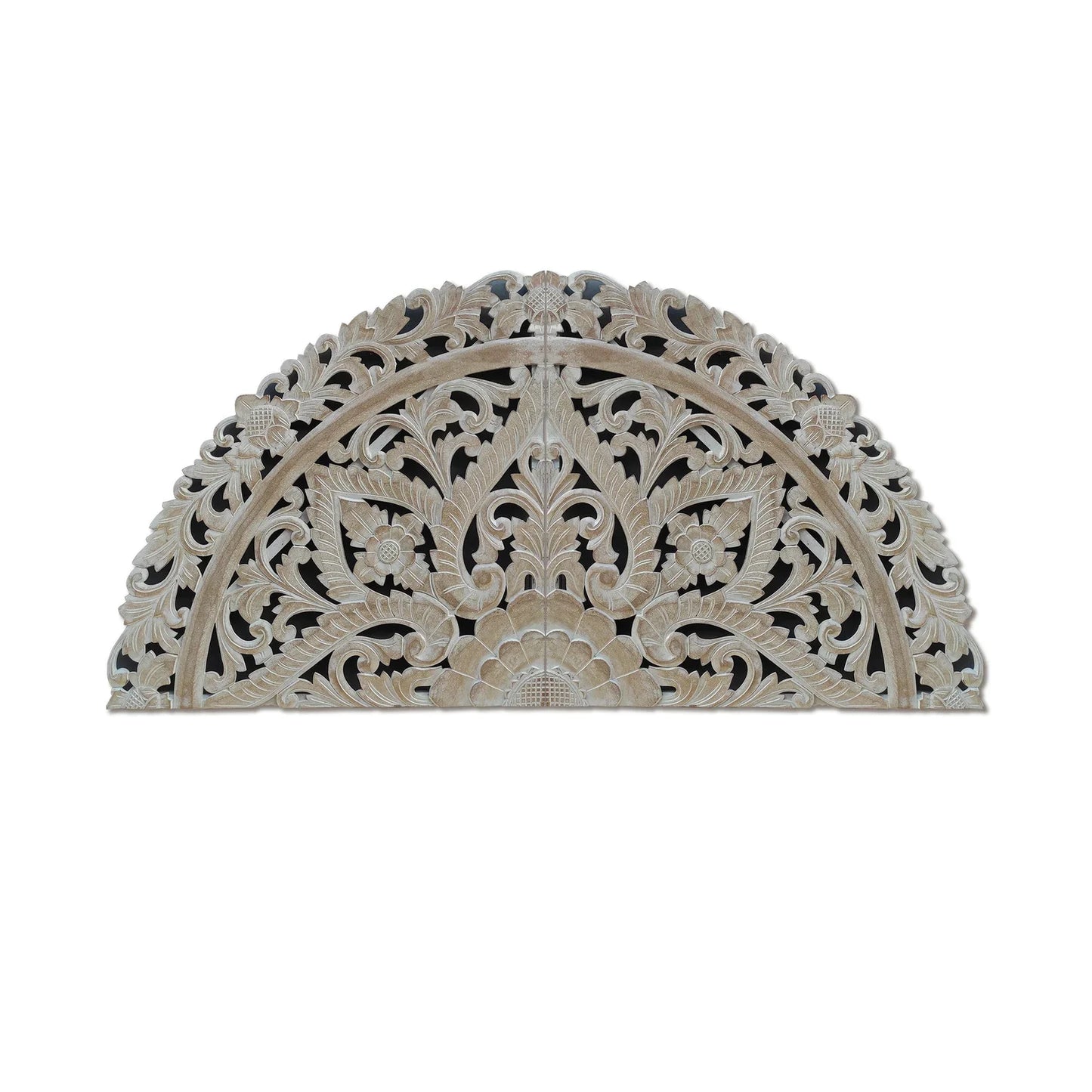 Carved Bed Headboard "Ayunina" - Antic Wash