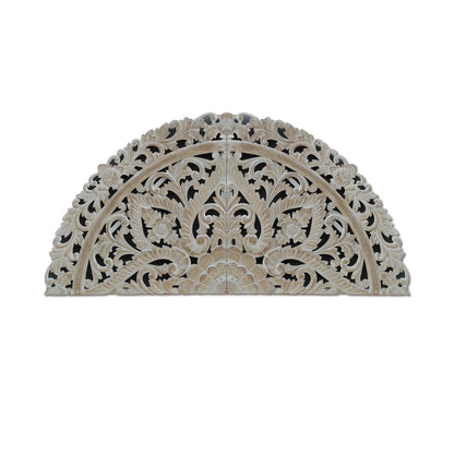 Carved Bed Headboard "Ayunina" - Antic Wash
