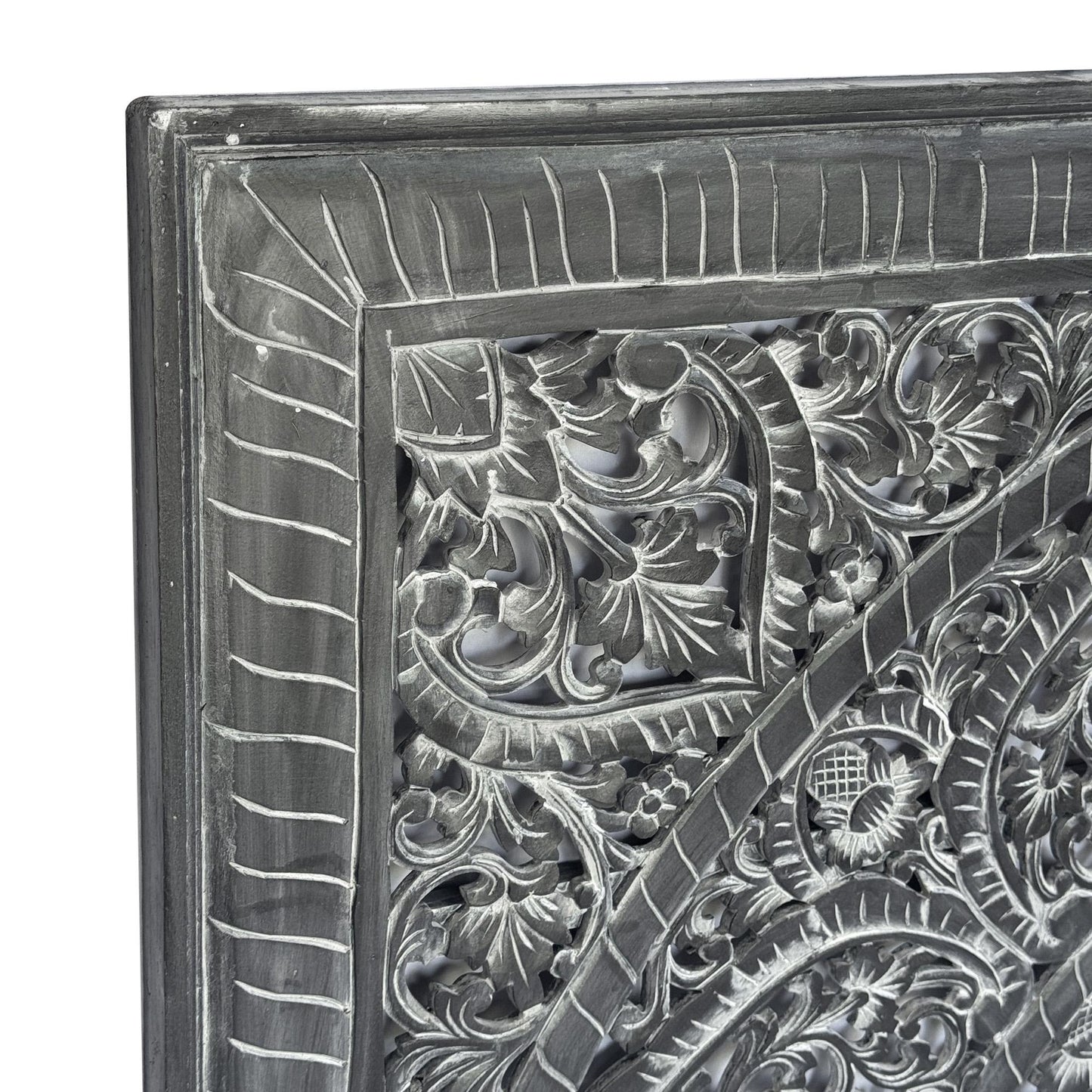 Full Bed Headboard "Manusa" - Black Wash