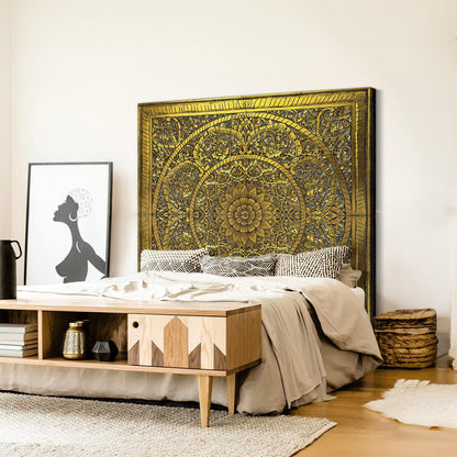 Full Bed Headboard "Manusa" - Gold Wash