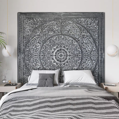 Full Bed Headboard "Manusa" - Black Wash