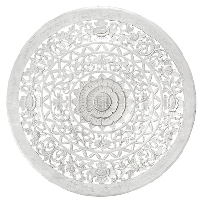 Carved Decorative Mandala "Jemu" - White - 40 Inches