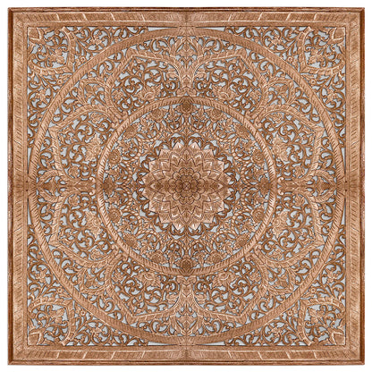 Carved Bed Headboard "Manusa" - Natural Brown
