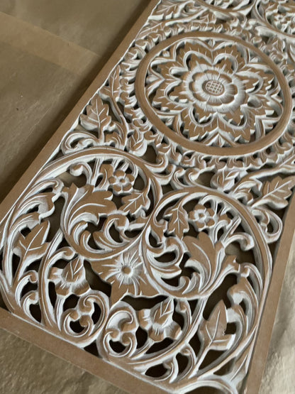 Carved Decorative Panel "Amara"  - 40 x 16 inches