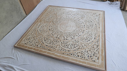 Carved Bed Headboard "Manusa"- Antic Wash