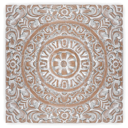 Carved Decorative Panel "Ranting" - 23 Inches - Antic Wash