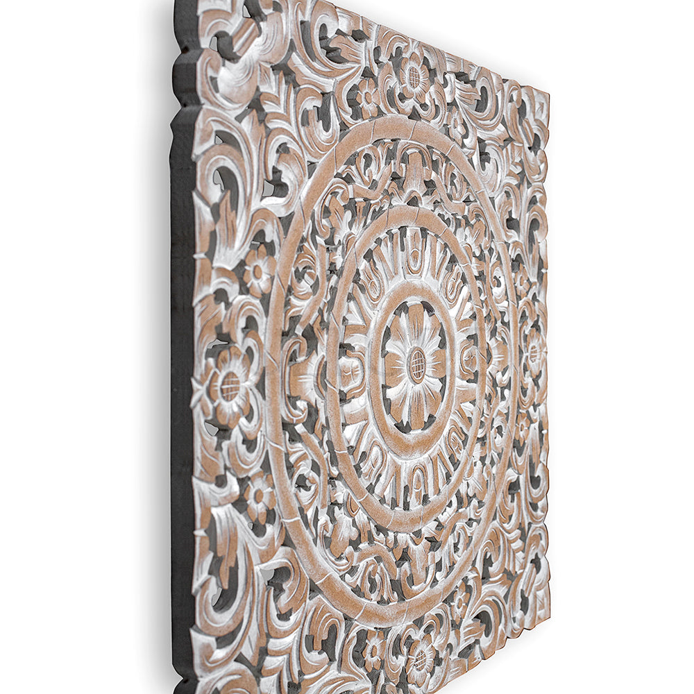 Carved Decorative Panel "Ranting" - 23 Inches - Antic Wash