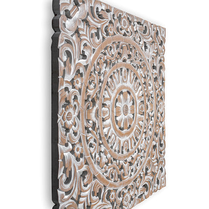 Carved Decorative Panel "Ranting" - 23 Inches - Antic Wash