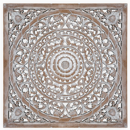 Carved Decorative Panel "Sakura" - Antic Wash - 23 Inches