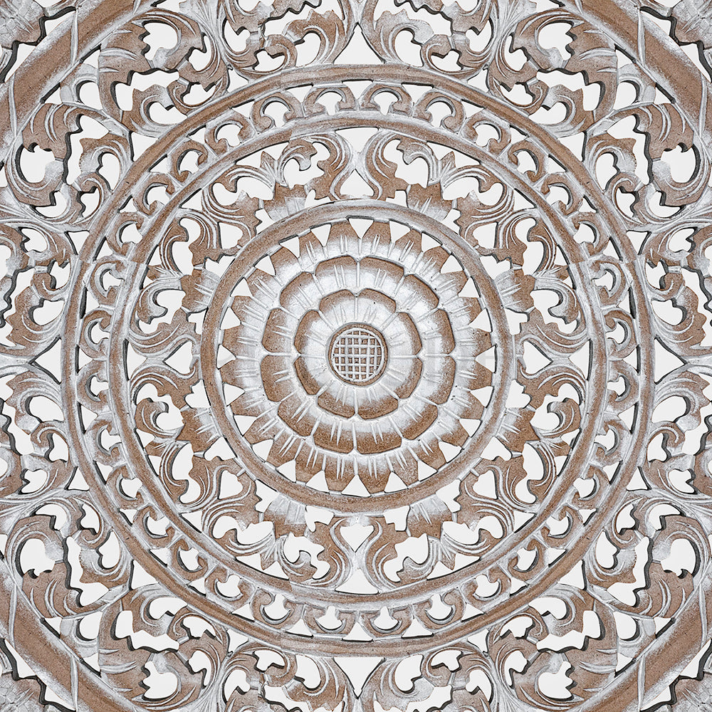 Carved Decorative Panel "Sakura" - Antic Wash - 23 Inches