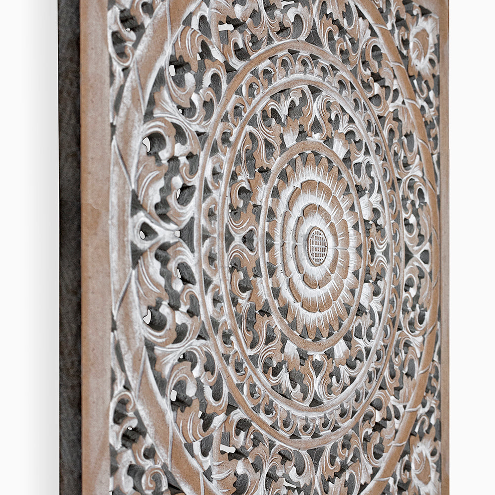 Carved Decorative Panel "Sakura" - Antic Wash - 23 Inches