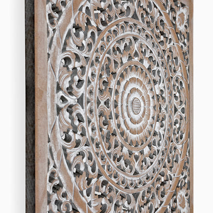 Carved Decorative Panel "Sakura" - Antic Wash - 23 Inches