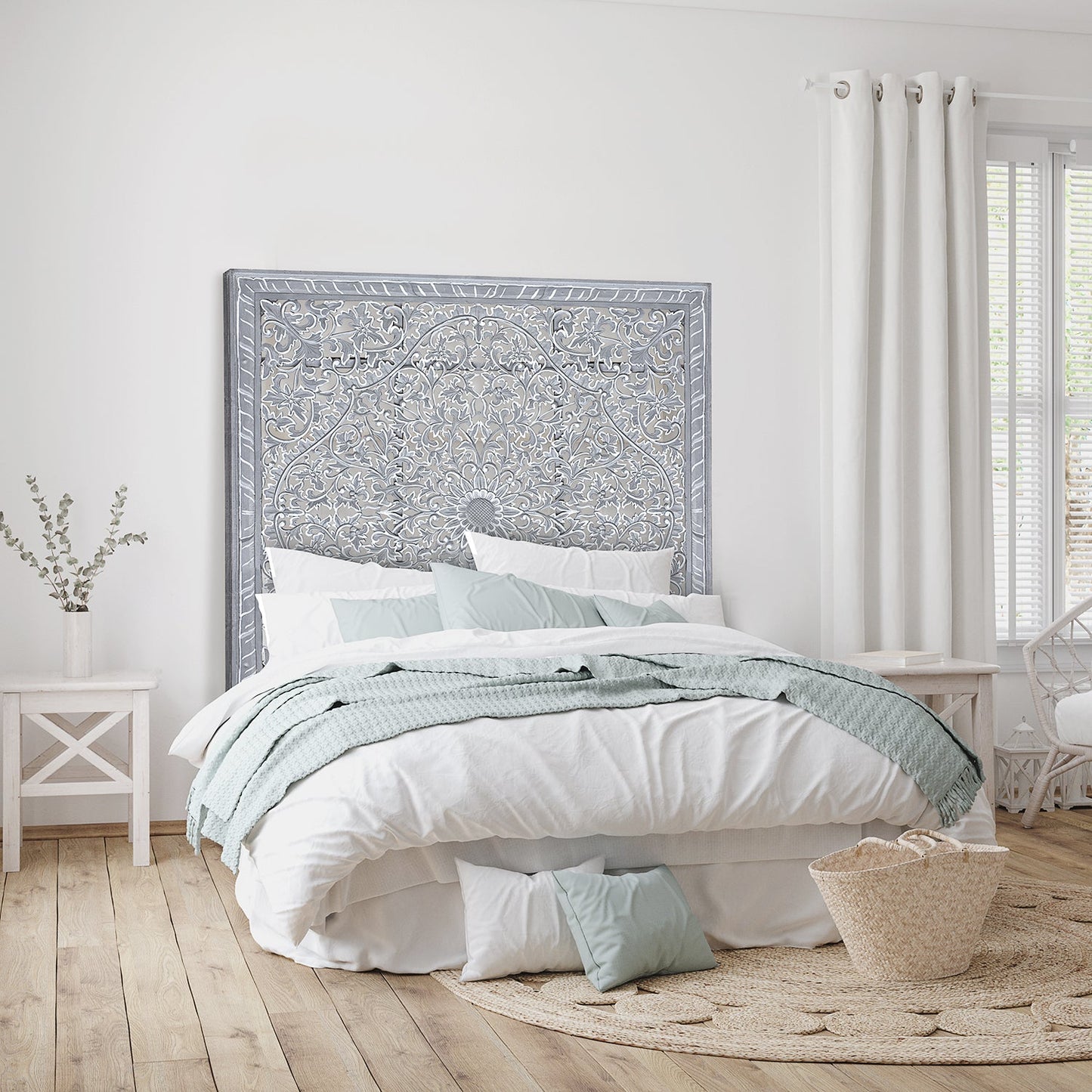 Carved Full Bed Headboard "Suksema"